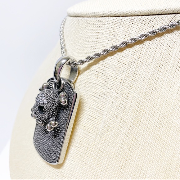 Bico Australia Skull Dog Tag chain link neck 15 - Picture 6 of 11